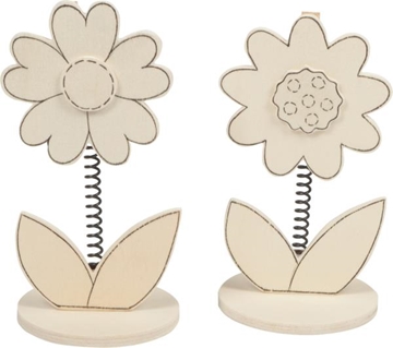 Image de Pince-memo fleurs en bois